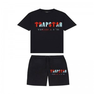 Trapstar Chenille Decoded Set Σορτσ ανδρικα μαυρα Greece | XE20-695