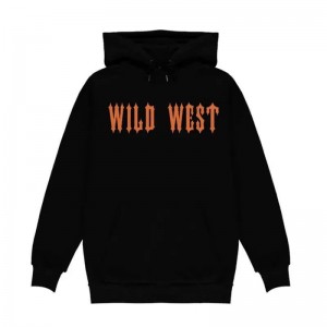 Trapstar Fleece Central Cee Trap Star Wild West Φουτερ με Κουκουλα ανδρικα μαυρα Greece | AK17-323