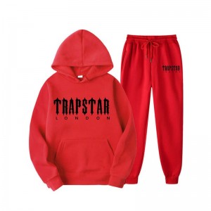 Trapstar Fleece London Set ανδρικα κοκκινα Greece | LD17-517