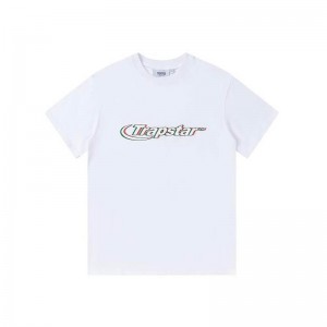 Trapstar Ghost Letter Logo Print μπλουζακια ανδρικα ασπρα Greece | WC23-365