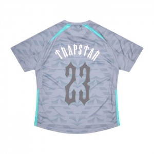 Trapstar Irongate Football Jersey μπλουζακια ανδρικα γκρι μπλε Greece | BD91-872