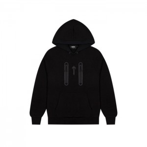 Trapstar Irongate T Trap Fleece Φουτερ με Κουκουλα ανδρικα μαυρα Greece | WY57-960