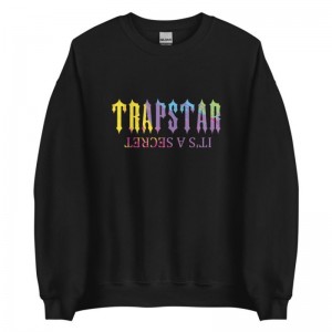 Trapstar It’s A Secret Print Logo Φούτερ ανδρικα μαυρα Greece | KP42-452