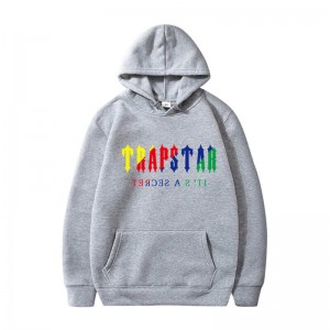 Trapstar It’s A Secret Φουτερ με Κουκουλα ανδρικα γκρι Greece | JB38-096