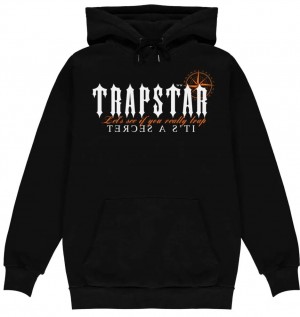 Trapstar It's a Secret Funny Φουτερ με Κουκουλα ανδρικα μαυρα Greece | OZ39-907