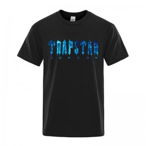 Trapstar London Chenille Tee μπλουζακια ανδρικα μαυρα Greece | AF44-218