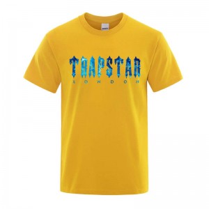 Trapstar London Chenille Tee μπλουζακια ανδρικα κίτρινα Greece | BM94-676