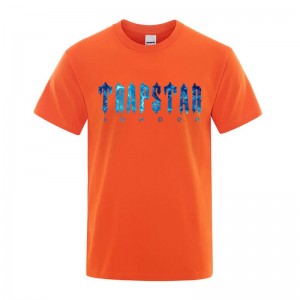 Trapstar London Chenille Tee μπλουζακια ανδρικα πορτοκαλι Greece | SC06-758