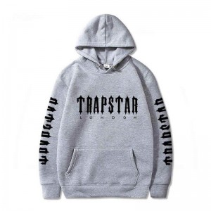 Trapstar London Galaxy City Φουτερ με Κουκουλα ανδρικα γκρι Greece | LK45-223