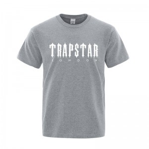 Trapstar London Letter Printed μπλουζακια ανδρικα γκρι Greece | SU91-447