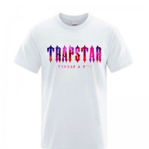 Trapstar London Sunset It's a Secret μπλουζακια ανδρικα ασπρα Greece | KM85-716