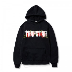 Trapstar Long Sleeve Φουτερ με Κουκουλα ανδρικα μαυρα Greece | YU80-940