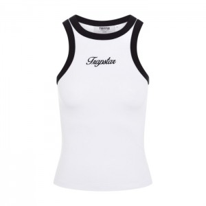 Trapstar Racer Vest Τοπ γυναικεια ασπρα μαυρα Greece | TR29-313