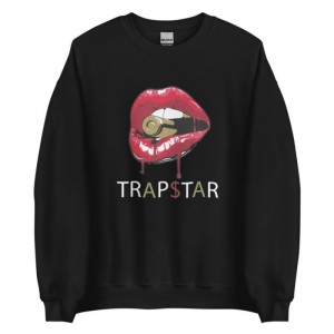 Trapstar Red Lips Φούτερ ανδρικα κοκκινα μαυρα Greece | BB76-200