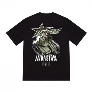 Trapstar Trap Invasion Tee μπλουζακια ανδρικα μαυρα Greece | IY99-519