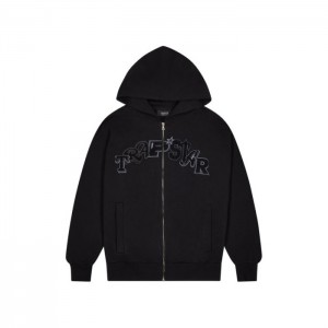 Trapstar Wildcard Chenille Zip Φουτερ με Κουκουλα ανδρικα μαυρα Greece | FP48-919