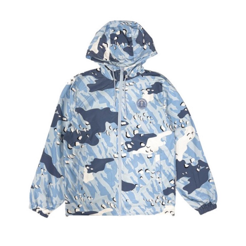 Trapstar Decoded Camo Windbreaker εξωτερικά ενδύματα ανδρικα μπλε καμουφλάζ Greece | XA28-707