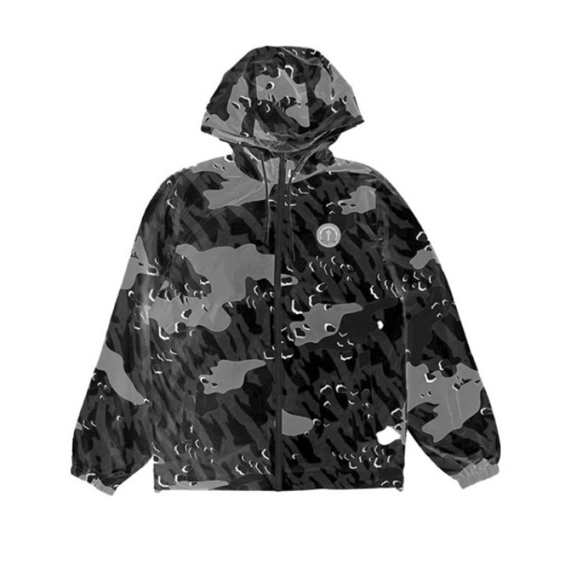 Trapstar Decoded Camo Windbreaker εξωτερικά ενδύματα ανδρικα μαυρα καμουφλάζ Greece | AR56-775