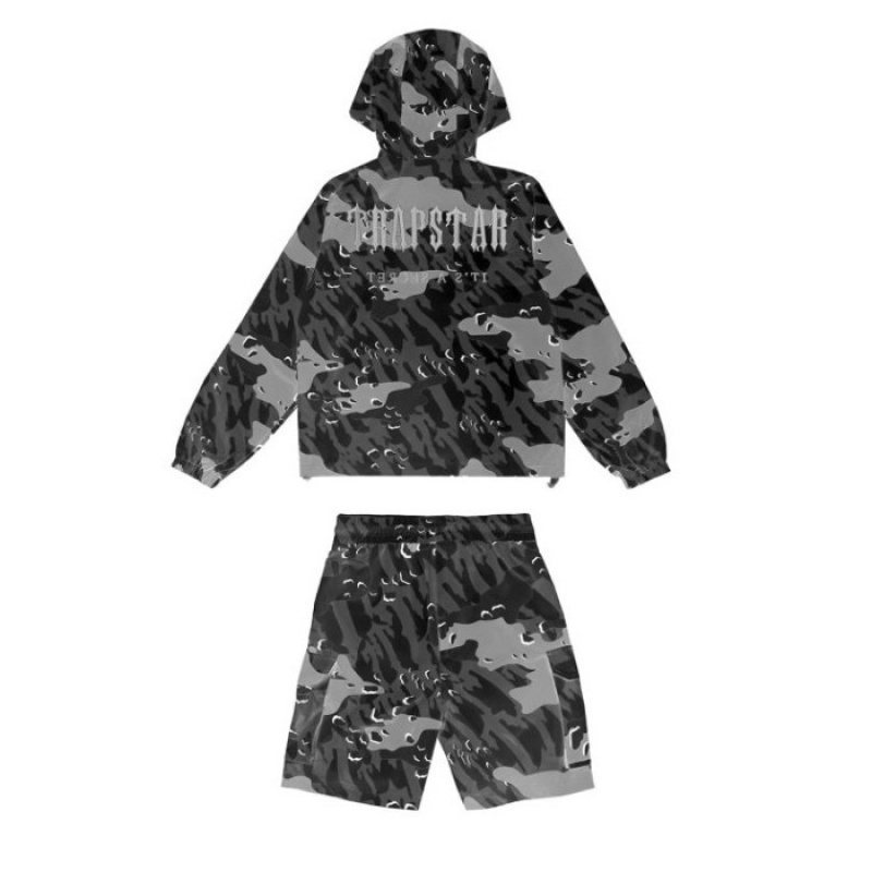 Trapstar Decoded Camo Windbreaker εξωτερικά ενδύματα ανδρικα μαυρα καμουφλάζ Greece | AR56-775