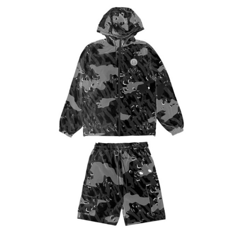 Trapstar Decoded Camo Windbreaker εξωτερικά ενδύματα ανδρικα μαυρα καμουφλάζ Greece | AR56-775