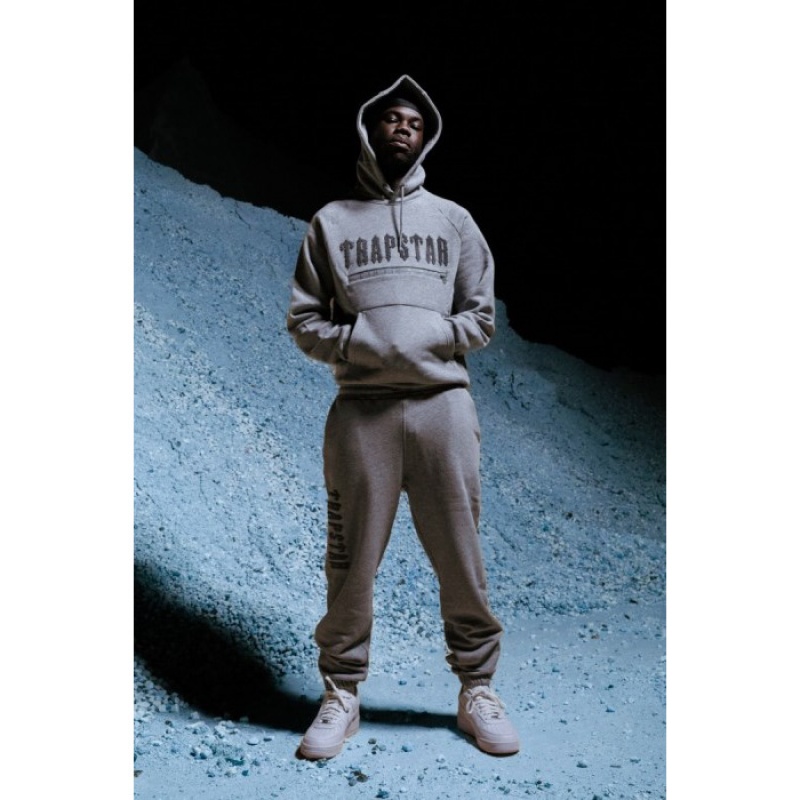 Trapstar Decoded Chenille 2.0 Hoodie Set ανδρικα γκρι Greece | LA49-530