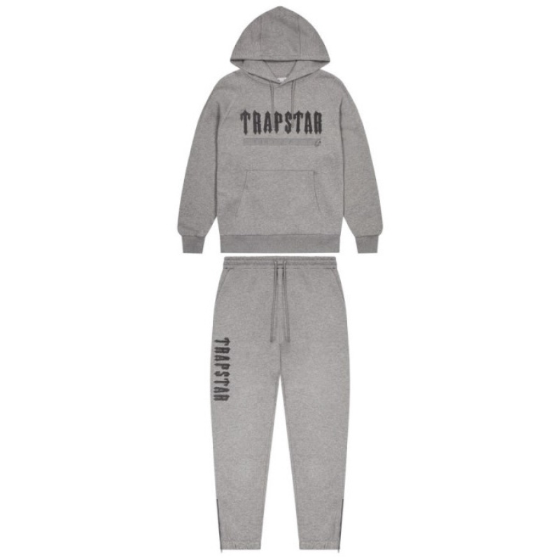 Trapstar Decoded Chenille 2.0 Hoodie Set ανδρικα γκρι Greece | LA49-530