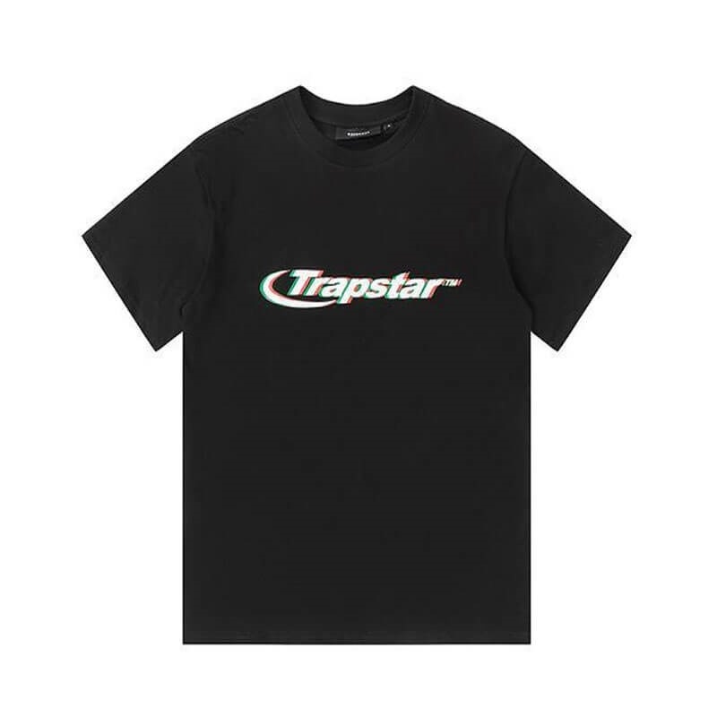 Trapstar Ghost Letter Logo Print μπλουζακια ανδρικα μαυρα Greece | RA69-221