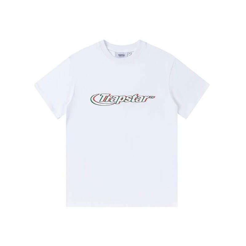 Trapstar Ghost Letter Logo Print μπλουζακια ανδρικα ασπρα Greece | WC23-365