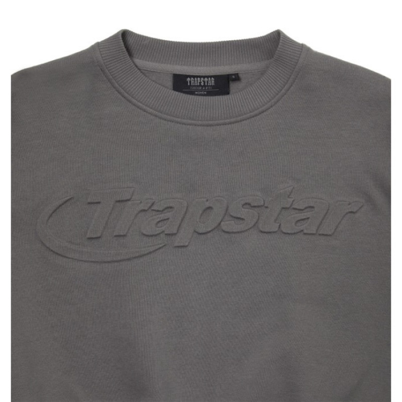 Trapstar Hyperdrive Crewneck Τοπ γυναικεια γκρι Greece | NI07-105