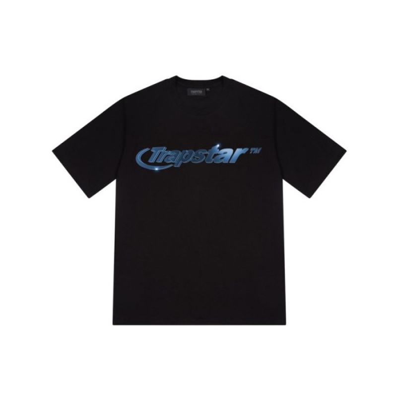 Trapstar Hyperdrive High Density Tee μπλουζακια ανδρικα μαυρα Greece | SB36-303