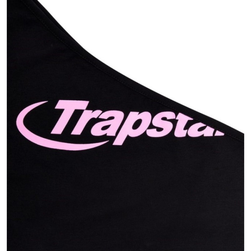 Trapstar Hyperdrive One Shoulder Vest Τοπ γυναικεια μαυρα ροζ Greece | RX90-573