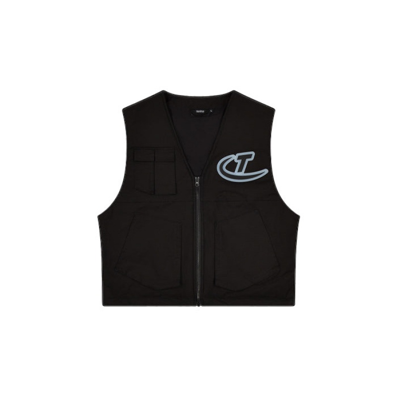 Trapstar Hyperdrive Pocket Vest εξωτερικά ενδύματα ανδρικα μαυρα Greece | YJ55-968