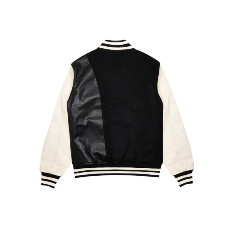 Trapstar Hyperdrive T Chenille Varsity Jacket εξωτερικά ενδύματα ανδρικα μαυρα ασπρα Greece | JC39-738