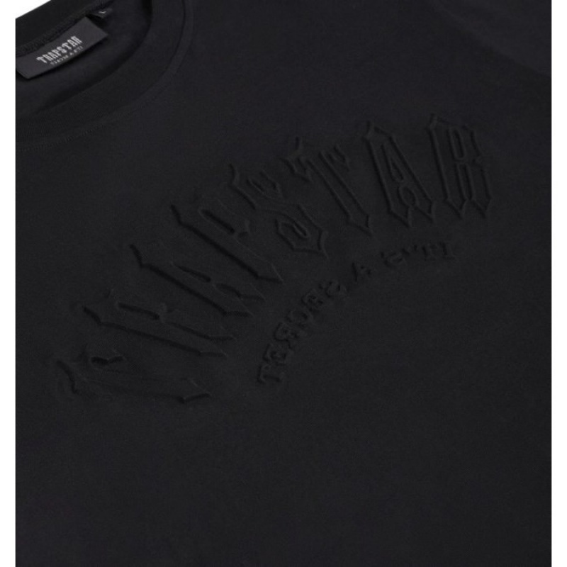 Trapstar Irongate Arch Embossed Tee μπλουζακια ανδρικα μαυρα Greece | CB61-576