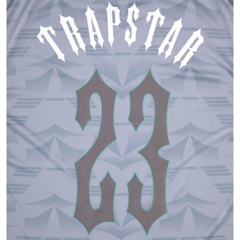 Trapstar Irongate Football Jersey μπλουζακια ανδρικα γκρι μπλε Greece | BD91-872