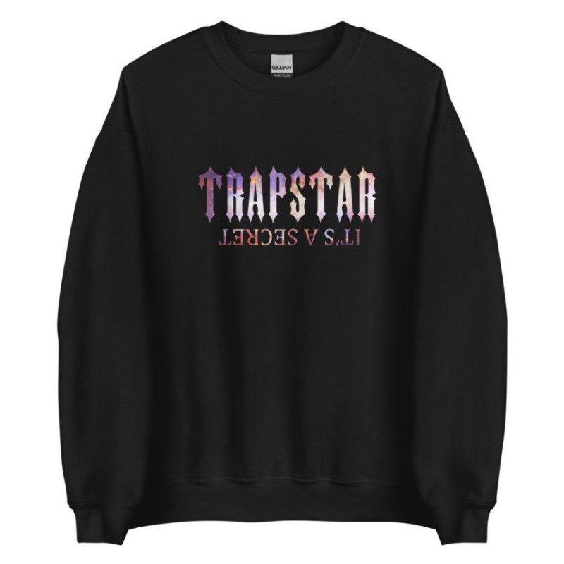 Trapstar It’s A Secret Funny Galaxy Φούτερ ανδρικα μαυρα Greece | EX65-035