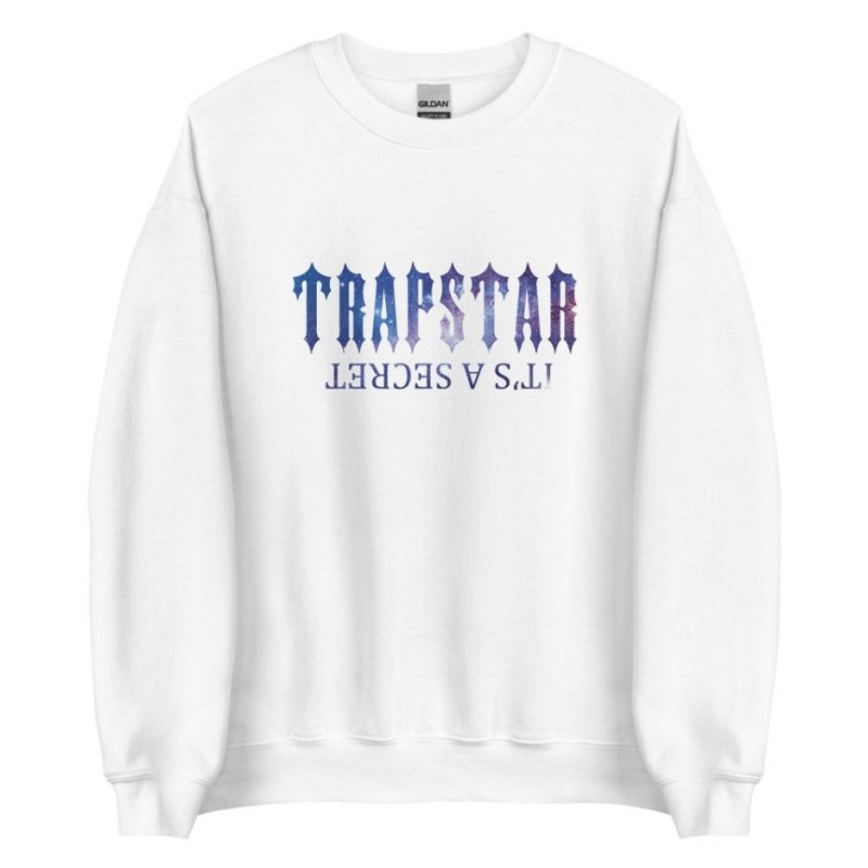 Trapstar It’s A Secret Funny Shining Galaxy Φούτερ ανδρικα ασπρα Greece | UY24-257