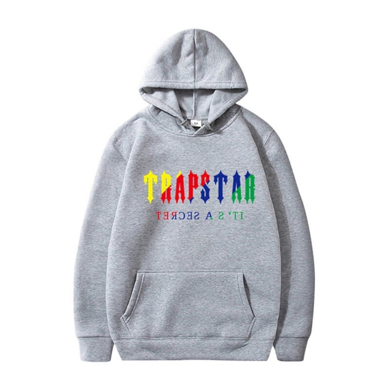 Trapstar It’s A Secret Φουτερ με Κουκουλα ανδρικα γκρι Greece | JB38-096