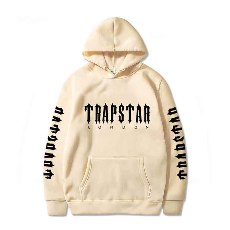 Trapstar London Galaxy City Φουτερ με Κουκουλα ανδρικα κρέμα Greece | WX51-084