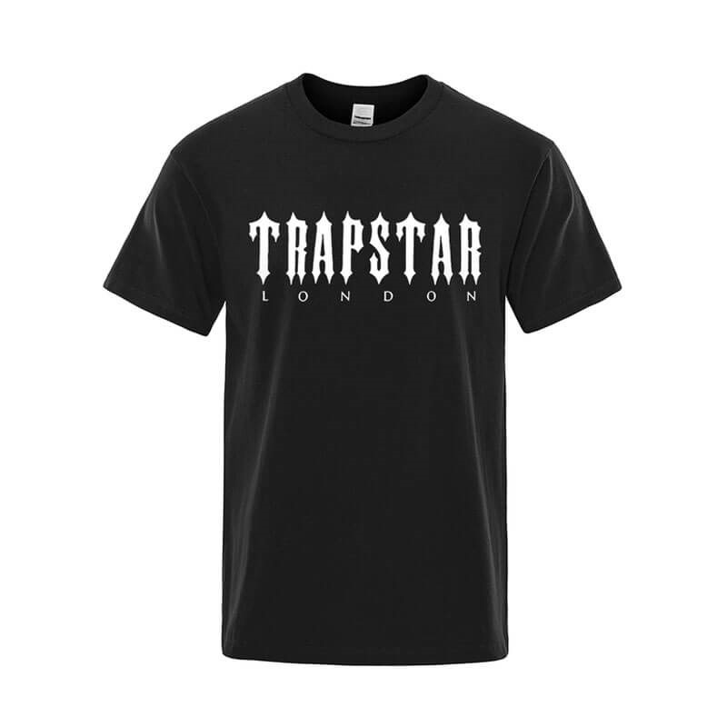 Trapstar London Letter Printed μπλουζακια ανδρικα μαυρα Greece | DU52-350