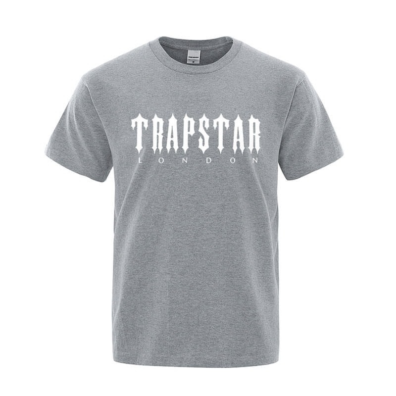 Trapstar London Letter Printed μπλουζακια ανδρικα γκρι Greece | SU91-447