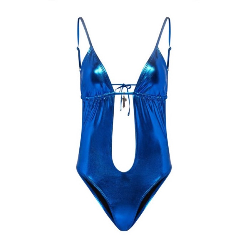 Trapstar Metallic Cutout One Piece Μαγιό γυναικεια μπλε Greece | WH85-043