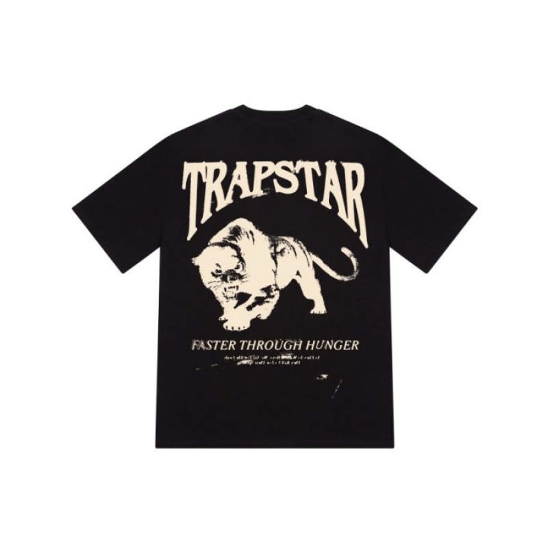 Trapstar Panthera Tee μπλουζακια ανδρικα μαυρα Greece | XY90-545