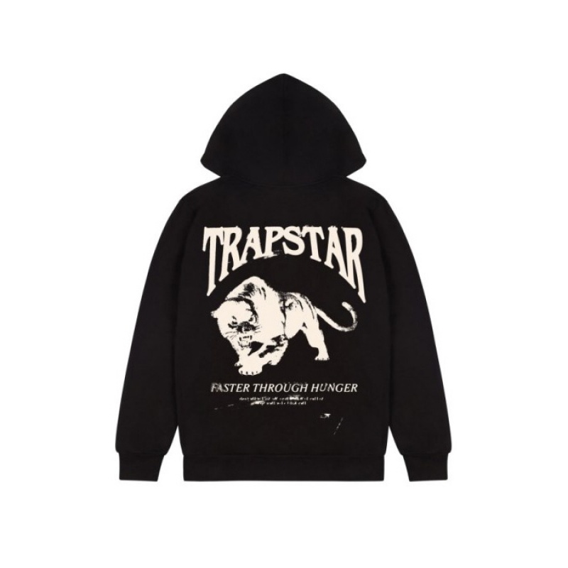 Trapstar Panthera Φουτερ με Κουκουλα ανδρικα μαυρα Greece | TK15-687