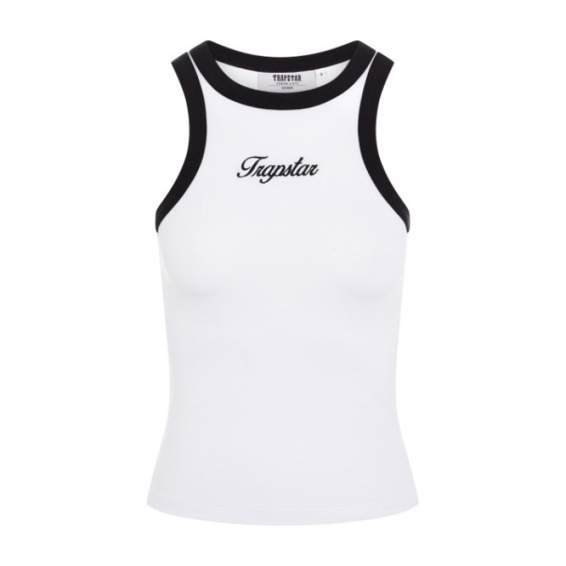 Trapstar Racer Vest Τοπ γυναικεια ασπρα μαυρα Greece | TR29-313