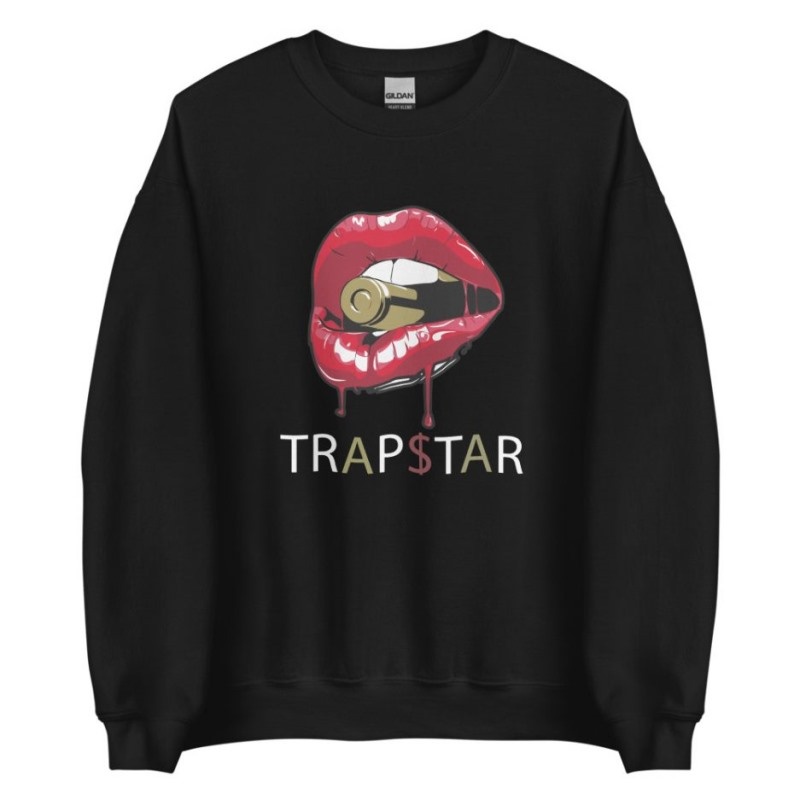 Trapstar Red Lips Φούτερ ανδρικα κοκκινα μαυρα Greece | BB76-200