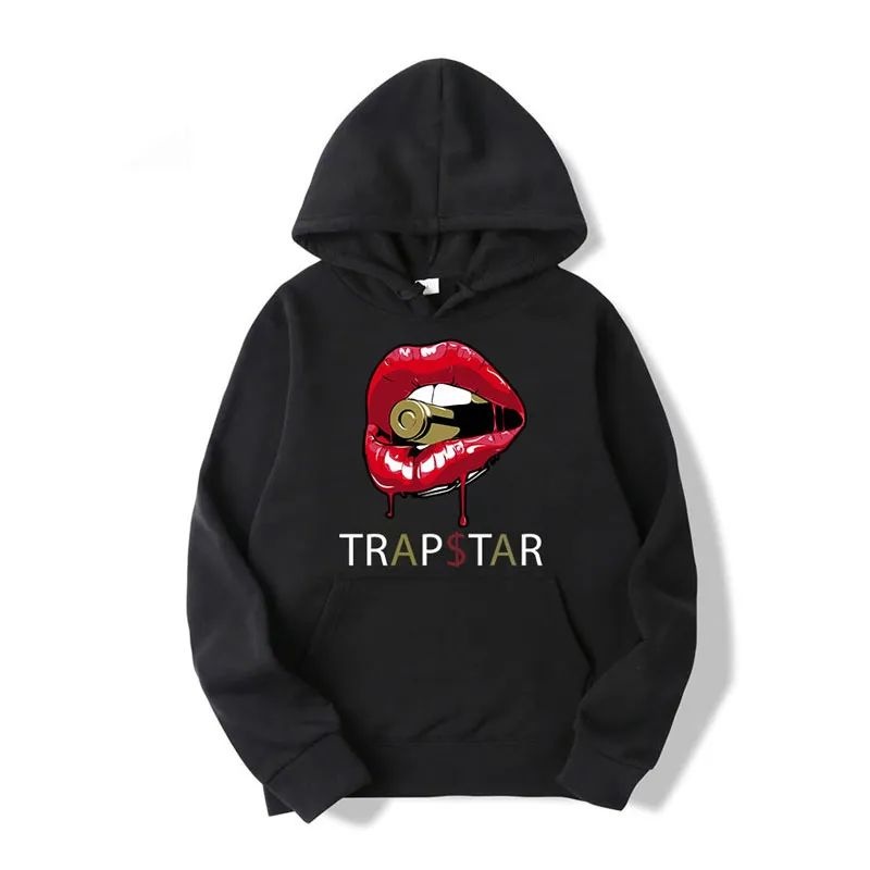 Trapstar Red Lips Φουτερ με Κουκουλα ανδρικα κοκκινα Greece | ML85-429