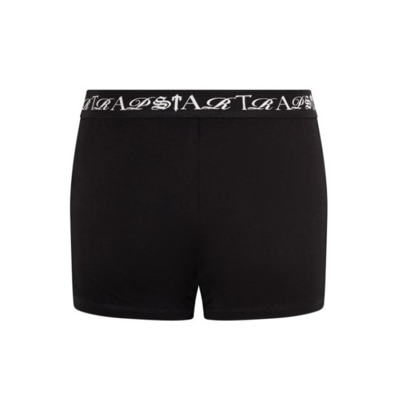 Trapstar Script Boxer Σορτσ γυναικεια μαυρα ασπρα Greece | CS73-163