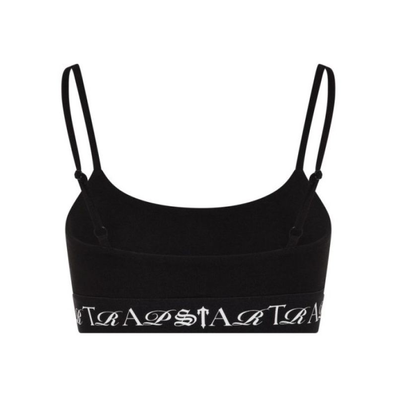 Trapstar Script Bra Τοπ γυναικεια μαυρα ασπρα Greece | FU85-119