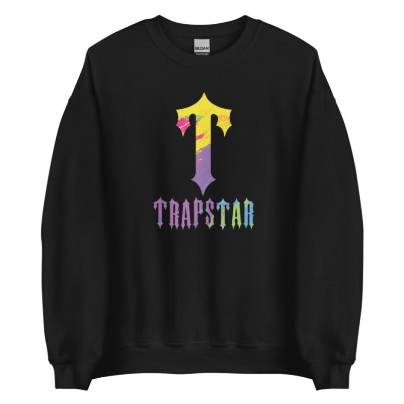 Trapstar T-For Print Φούτερ ανδρικα μαυρα Greece | JP83-271